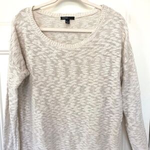 🤍 Mango Women’s Knit Sweater – Size Small – White, Boxy Fit 🤍